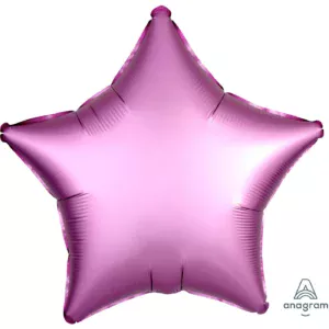 Anagram 18 inch Satin Luxe Flamingo Pink Star Foil Balloon