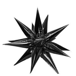 B4U 50 inch 12 point Black Spikey Starburst Foil Balloon