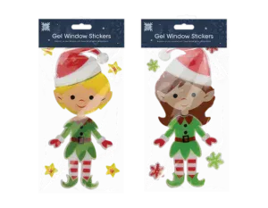 Christmas Elf Gel Window Sticker (2pk)