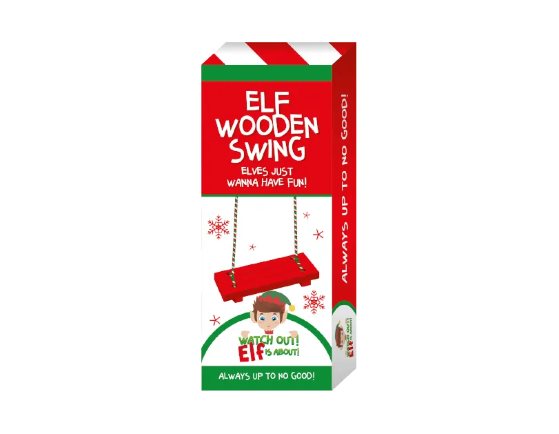 New Elf Wooden Swing Seat Christmas Decoration