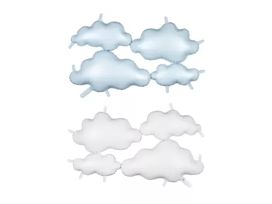 Party Deco 39 inch Light Blue & White Double Sided Clouds Backdrop Foil Balloon