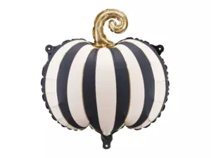 Party Deco 16 inch Black & White Striped Pumpkin Foil Balloon