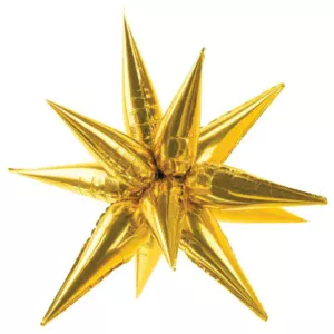 B4U 40 inch 12 point Gold Spikey Starburst Foil Balloon