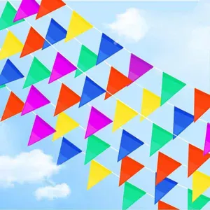 5 Plain Colour Party Bunting 10 Metre 20 Flags