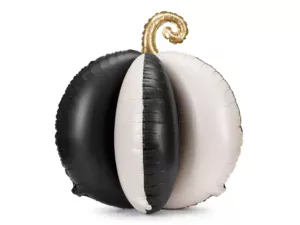 Party Deco 23 inch 3D Black & White Pumpkin Standing Foil Balloon