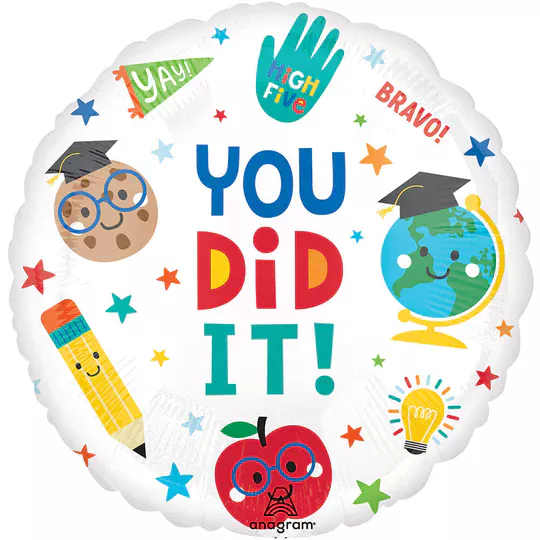 Anagram 18 inch Graduation Fun YOU DID IT Foil Balloon
