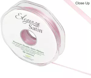 Eleganza Lt Pink 3mm x 50m Satin Ribbon