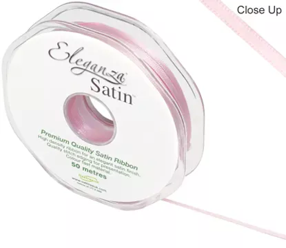 Eleganza Lt Pink 3mm x 50m Satin Ribbon
