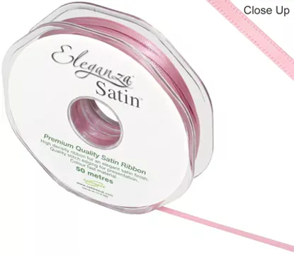 Eleganza Classic Pink 3mm x 50m Satin Ribbon