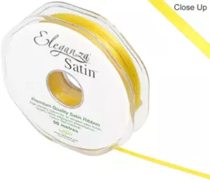 Eleganza Yellow 3mm x 50m Satin Ribbon
