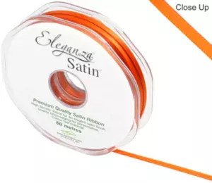 Eleganza Orange 3mm x 50m Satin Ribbon