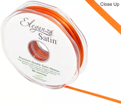 Eleganza Orange 3mm x 50m Satin Ribbon