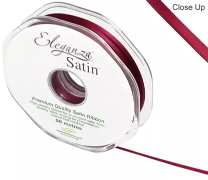 Eleganza Burgundy 3mm x 50m Satin Ribbon