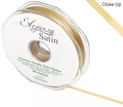 Eleganza Gold 3mm x 50m Satin Ribbon