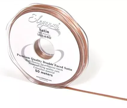 Eleganza Deep Rose Gold 3mm x 50m Satin Ribbon