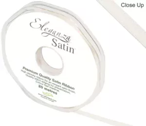 Eleganza Ivory 6mm x 20m Satin Ribbon