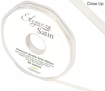 Eleganza Ivory 6mm x 20m Satin Ribbon