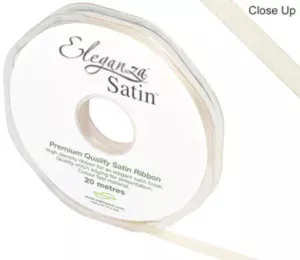 Eleganza Cream 6mm x 20m Satin Ribbon
