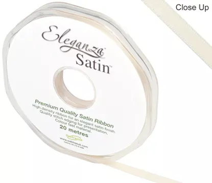 Eleganza Cream 6mm x 20m Satin Ribbon