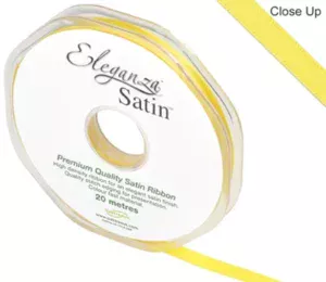 Eleganza Yellow 6mm x 20m Satin Ribbon