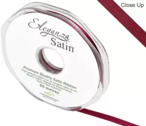 Eleganza Burgundy 6mm x 20m Satin Ribbon
