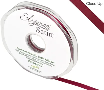 Eleganza Burgundy 6mm x 20m Satin Ribbon