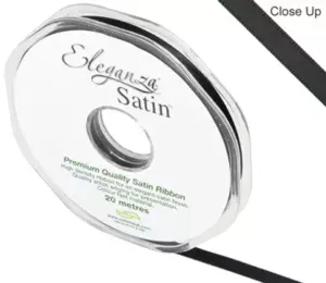 Eleganza Black 6mm x 20m Satin Ribbon