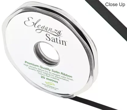 Eleganza Black 6mm x 20m Satin Ribbon