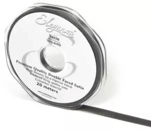 Eleganza Graphite 6mm x 20m Satin Ribbon