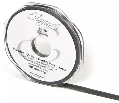 Eleganza Graphite 6mm x 20m Satin Ribbon