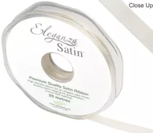 Eleganza Ivory 10mm x 20m Satin Ribbon