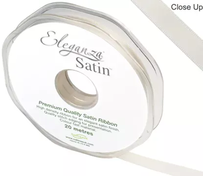 Eleganza Ivory 10mm x 20m Satin Ribbon