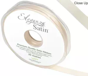 Eleganza Cream 10mm x 20m Satin Ribbon