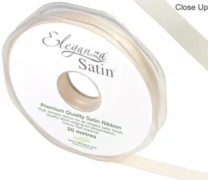 Eleganza Cream 10mm x 20m Satin Ribbon
