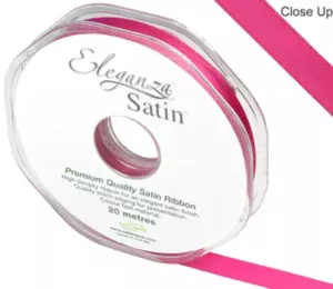 Eleganza Fuchsia 10mm x 20m Satin Ribbon