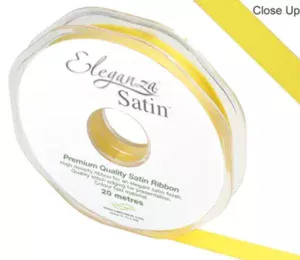 Eleganza Yellow 10mm x 20m Satin Ribbon