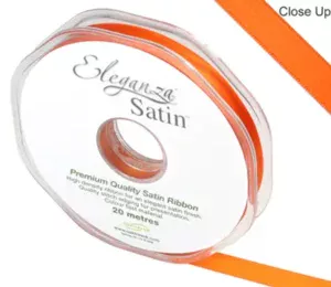 Eleganza Orange 10mm x 20m Satin Ribbon