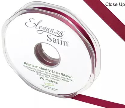 Eleganza Burgundy 10mm x 20m Satin Ribbon