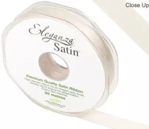 Eleganza Ivory 15mm x 20m Satin Ribbon