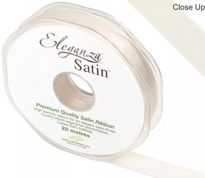 Eleganza Ivory 15mm x 20m Satin Ribbon
