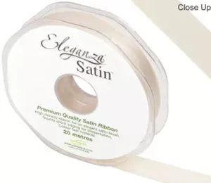 Eleganza Cream 15mm x 20m Satin Ribbon