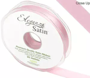 Eleganza Lt Pink 15mm x 20m Satin Ribbon