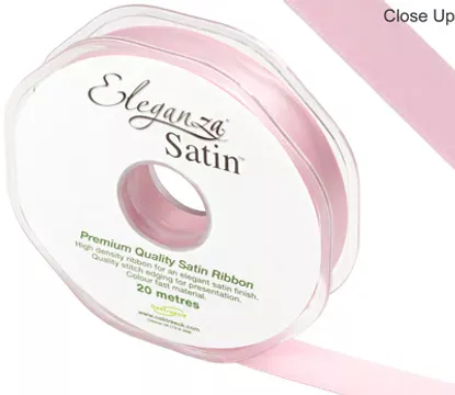 Eleganza Lt Pink 15mm x 20m Satin Ribbon