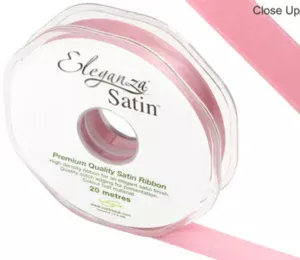 Eleganza Classic Pink 15mm x 20m Satin Ribbon