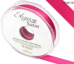 Eleganza Fuchsia 15mm x 20m Satin Ribbon