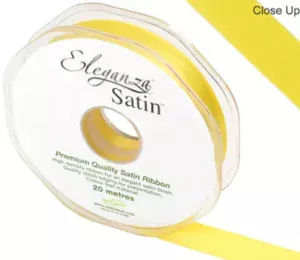 Eleganza Yellow 15mm x 20m Satin Ribbon