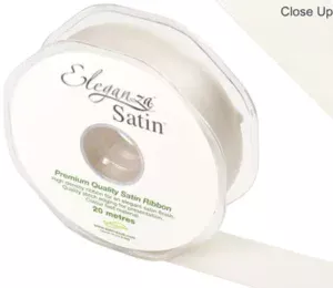 Eleganza Ivory 25mm x 20m Satin Ribbon