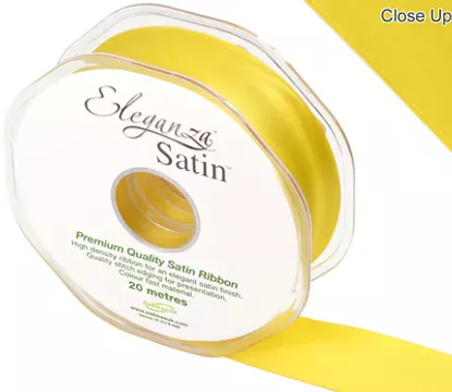 Eleganza Yellow 25mm x 20m Satin Ribbon