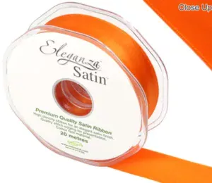 Eleganza Orange 25mm x 20m Satin Ribbon