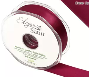 Eleganza Burgundy 25mm x 20m Satin Ribbon
